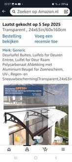 Luifel polycarbonaat transparant 160cm x 60cm zwart frame, Ophalen, Nieuw