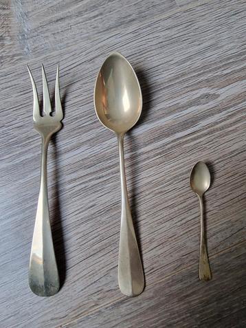 Vintage Bestek Set: Lepel, Vork & Klein Lepeltje beschikbaar voor biedingen