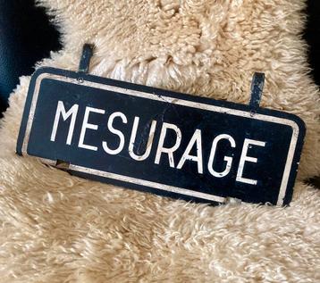 Vintage Metaal hangbord mesurage ( verzamelplaats) beschikbaar voor biedingen