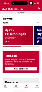 1 kaart vak 428 rij 2 ajax groningen, Tickets en Kaartjes, Eén persoon, April
