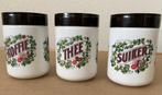 3 nostalgische potten voor koffie /thee/suiker Douwe Egberts, Huis en Inrichting, Ophalen of Verzenden, Gebruikt, Overige materialen