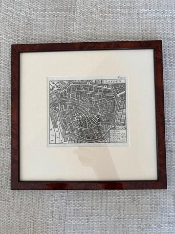 Plattegrond Leiden - Ingelijst & Zeer Goede Staat! beschikbaar voor biedingen