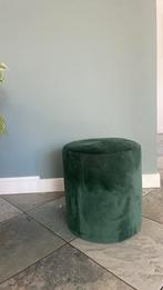 Groene gestoffeerde poef, Huis en Inrichting, Ophalen, Minder dan 50 cm, Rond, Minder dan 50 cm
