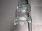 2 groen glazen vazen, Huis en Inrichting, Woonaccessoires | Vazen, Ophalen of Verzenden, Minder dan 50 cm, Groen, Glas