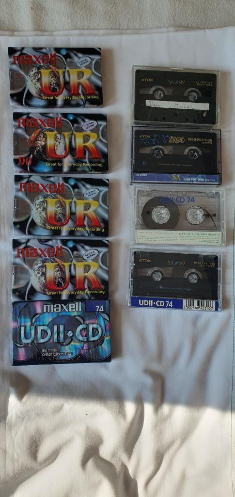 Cassettebandjes Maxell UR e+UDII Nieuw en gebruikte TDK SA90, Cd's en Dvd's, Cassettebandjes, Nieuw in verpakking, Origineel, Overige genres