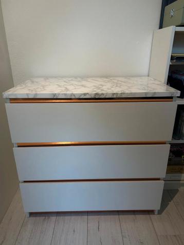 2X Ikea Malm ladekast met 3 lades - afbeelding 2