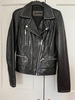 AIM leren biker jas met studs, maat S, Kleding | Dames, Jassen | Zomer, Ophalen of Verzenden, Zo goed als nieuw, Zwart