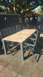 Tuinset tafel en 6 stoelen, Tuin en Terras, Tuinsets en Loungesets, Ophalen, Zo goed als nieuw