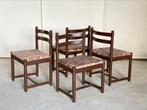 4x Scandinavische eetkamerstoelen, Huis en Inrichting, Stoelen, Ophalen, Bruin, Hout, Vier