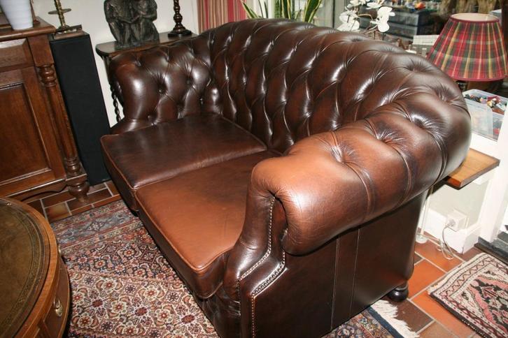 Winchester tweezits bank, Huis en Inrichting, Banken | Bankstellen, Gebruikt, Rechte bank, Tweepersoons, 150 tot 200 cm, 75 tot 100 cm