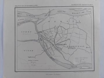75 / Hoogvliet Poortugaal Pernis Spijkernisse Litho uit 1866 beschikbaar voor biedingen
