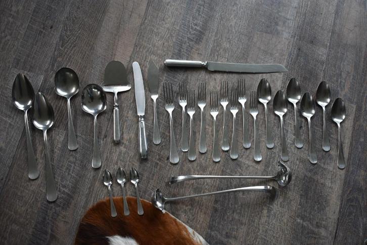 Gero Zilmeta Hollands Glad bestek 28 stuks, Antiek en Kunst, Antiek | Bestek, Ophalen of Verzenden