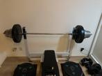Stang met gewichten totaal 120 kilo, Ophalen, Zo goed als nieuw