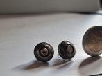 Antiek oud Hollandse zilver oorbellen met roos diamant, Met edelsteen, Ophalen of Verzenden, Zilver, Oorbellen