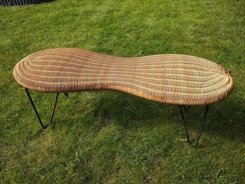 Rotan 'pinda' bankje Ikea, 1999, Tuin en Terras, Ligbedden, Zo goed als nieuw, Rotan, Ophalen of Verzenden