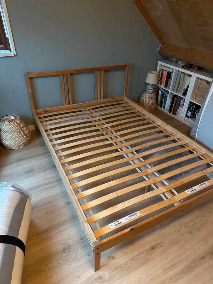 Ikea Luroy bedframe 140x200 met lattenbodem zonder matras, Huis en Inrichting, Slaapkamer | Bedden, Gebruikt, Tweepersoons, 140 cm