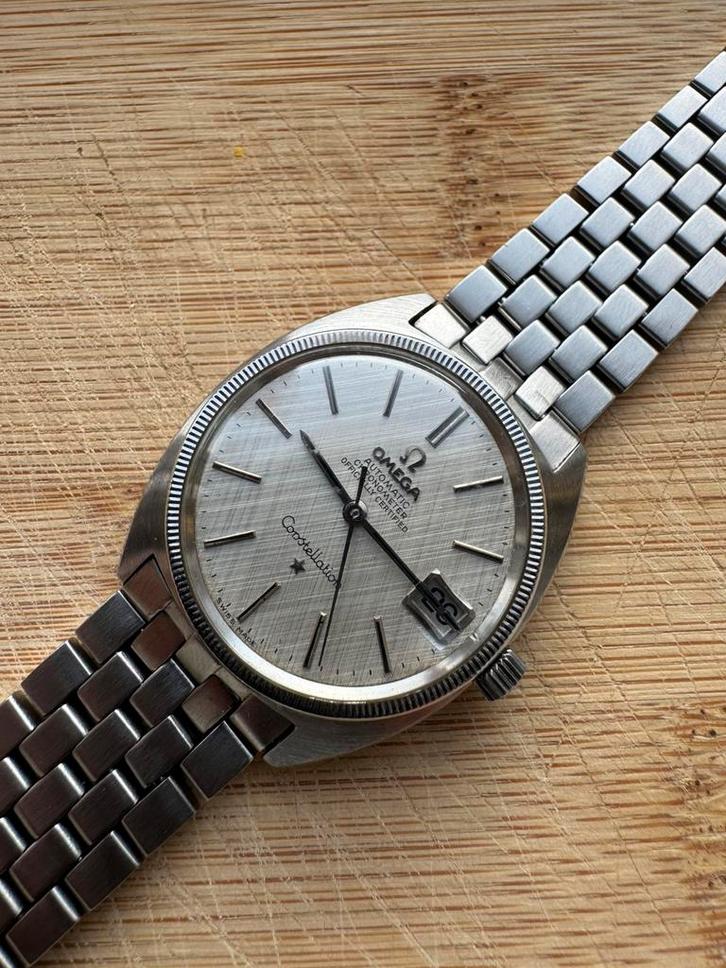 Omega constellation 168017 linen dial, Sieraden, Tassen en Uiterlijk, Horloges | Heren, Polshorloge, Omega, Staal, Staal, Ophalen of Verzenden