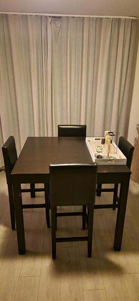 Bjursta bartafel en 2x Henriksdal barkrukken, Huis en Inrichting, Tafels | Statafels, Gebruikt, Ophalen