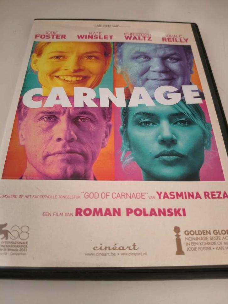 Carnage - Christoph Waltz 2011, Cd's en Dvd's, Dvd's | Filmhuis, Zo goed als nieuw, Overige gebieden, Alle leeftijden, Ophalen