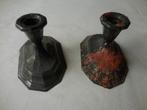 Twee Verzilverde Kaarshouders, Ophalen, Gebruikt, Minder dan 25 cm