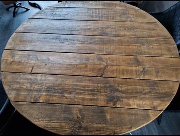 Mooie steigerhout eettafel diameter 1.60