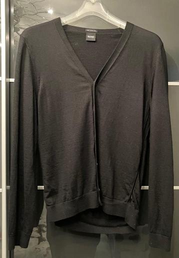 Hugo Boss Trui met Knopen: Finest Italian Yarn, Zwart, L beschikbaar voor biedingen