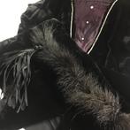 Antieke jaren 30 Flapper jurk fluweel strass veertjes maat L, Antiek en Kunst, Antiek | Kleding en Accessoires, Dames, Verzenden