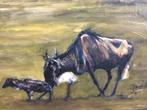 Olieverfschilderij, Gnoe ., Antiek en Kunst, Kunst | Schilderijen | Modern, Ophalen