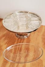 Set van antieke schaaltjes op verzilverd plateu, Ophalen of Verzenden