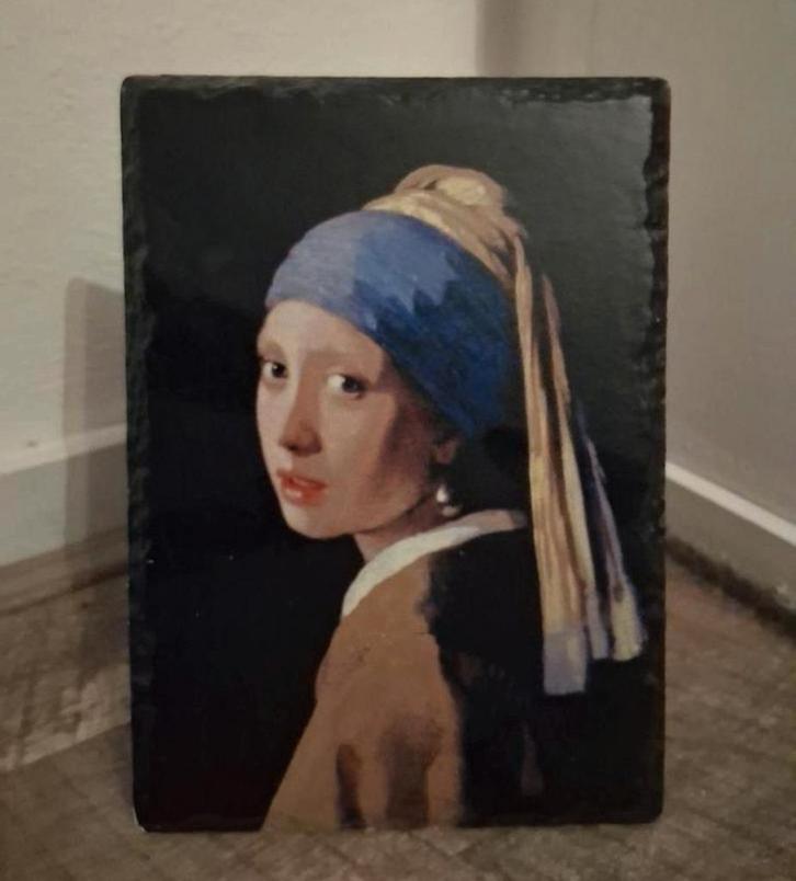 Meisje met de parel op leisteen, Antiek en Kunst, Kunst | Schilderijen | Klassiek, Ophalen of Verzenden