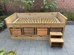 Mooie steigerhouten halfhoogslaper, Huis en Inrichting, Ophalen, 90 cm, Steigerhout, Zo goed als nieuw