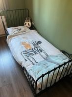 Kinderbed meegroeibed metaal, Kinderen en Baby's, Kinderkamer | Bedden, Ophalen, 70 tot 85 cm, Zo goed als nieuw, Matras