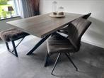 Eettafel 180x90 met twee stoelen, Huis en Inrichting, 50 tot 100 cm, 150 tot 200 cm, Rechthoekig, Vier personen