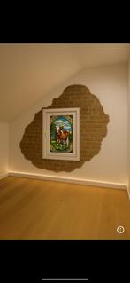 Gezocht glas in lood raam 85x94, Doe-het-zelf en Verbouw, Glas en Ramen, Ophalen of Verzenden, Gevelraam of Ruit, Glas in lood