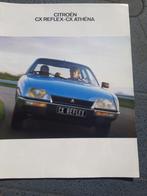 folder Citroën CX Reflex - Athena ( 2 liter modellen) 3-luik, Ophalen of Verzenden, Zo goed als nieuw, Citroën