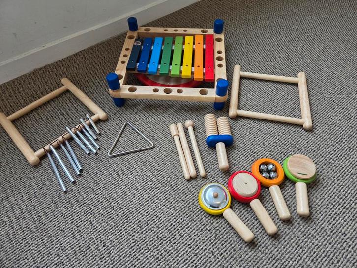 Houten Muziekinstrumenten Set, Kinderen en Baby's, Speelgoed | Educatief en Creatief, Zo goed als nieuw, Knutselen, Ontdekken