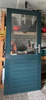 Hardhouten buitendeur. 88x201.5 dubbel glas. Links draaiend, Doe-het-zelf en Verbouw, Deuren en Horren, Gebruikt, Ophalen of Verzenden
