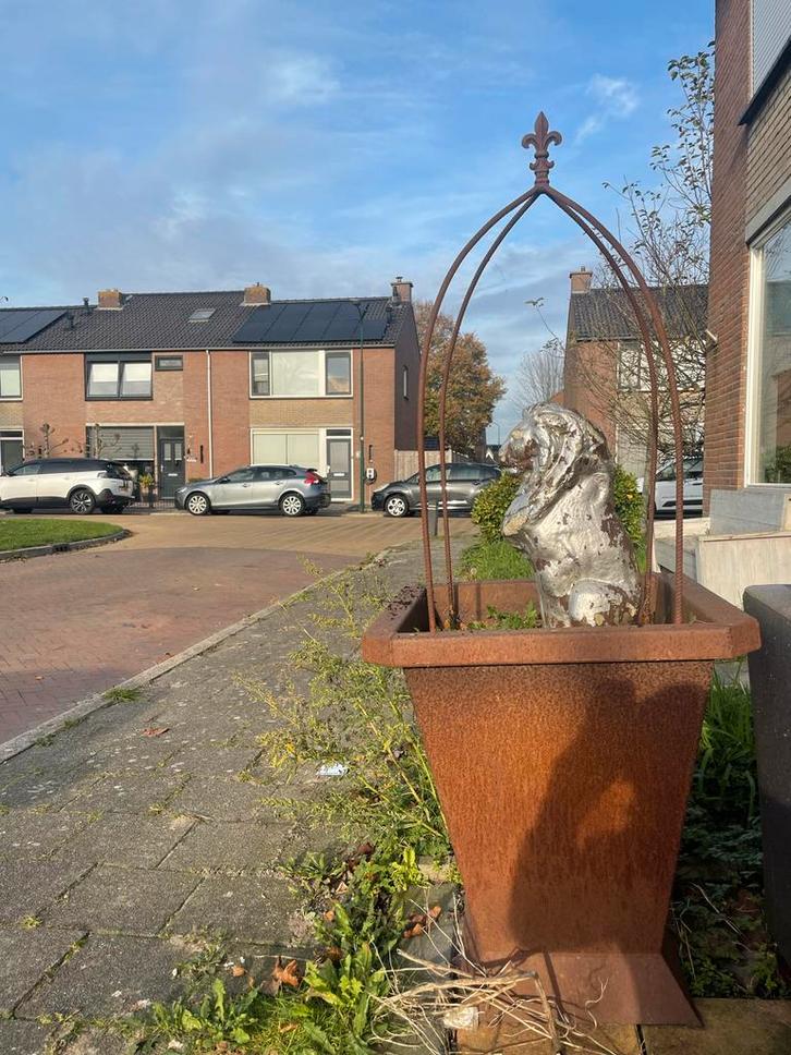 Cortenstaal Bloembakken - 2 stuks, Tuin en Terras, Tuinbeelden, Gebruikt, Overige typen, Metaal, Ophalen