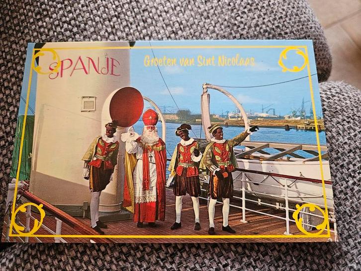 Sinterklaas oude ansichtkaart op boot, Verzamelen, Ansichtkaarten | Themakaarten, Gelopen, 1960 tot 1980, Ophalen of Verzenden