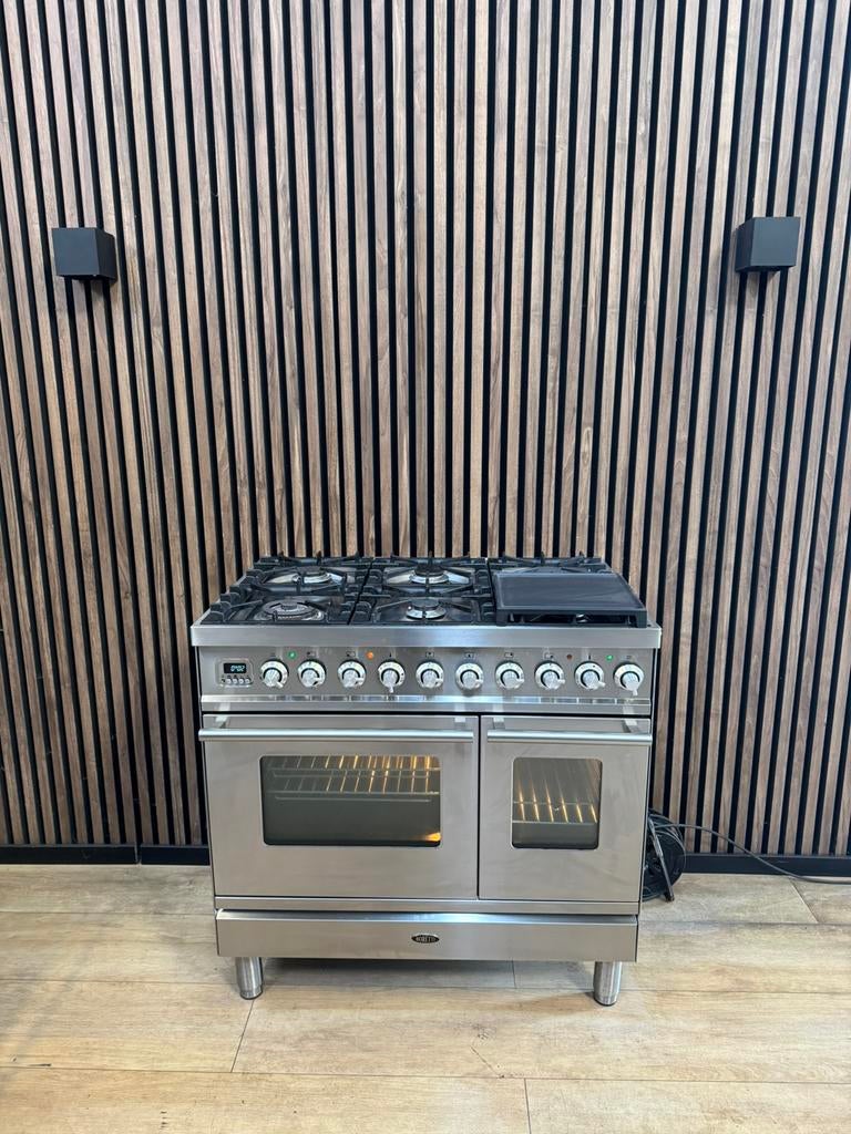 Luxe Rvs 6-pits Boretti Fornuis 90 cm (Gratis bezorgen), Witgoed en Apparatuur, Fornuizen, Zo goed als nieuw, Vrijstaand, Gas