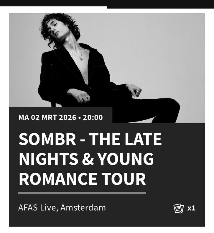 Sombr kaartje AFAS Live, Tickets en Kaartjes, Concerten | Pop, Eén persoon