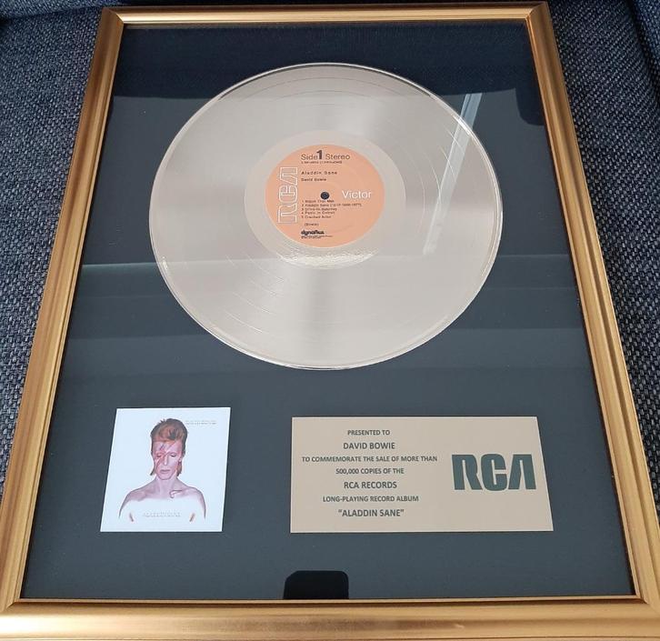 David Bowie, Aladdin Sane - InHouse Award, Verzamelen, Muziek, Artiesten en Beroemdheden, Gebruikt, Foto of Kaart, Ophalen of Verzenden