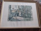 Jan korthuis aquarel prent boerderij, Ophalen of Verzenden