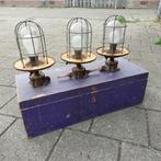3 stuks industriële vintage lamp, Ophalen of Verzenden, Gebruikt, E27 (groot)