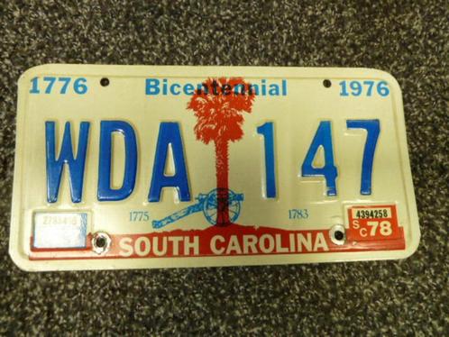 Kentekenplaat licenseplate South Carolina Bicentennial USA, Verzamelen, Automerken, Motoren en Formule 1, Gebruikt, Auto's, Verzenden