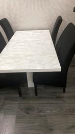 Eettafel met stoelen, Huis en Inrichting, Ophalen of Verzenden, Gebruikt, 6 stoelen een van die stoen een beetje kapot de rest zijn goed