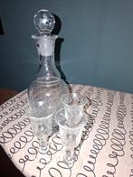 kristallen karaf met 3 borrelglaasjes, Antiek en Kunst, Ophalen of Verzenden