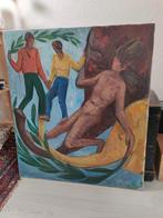 Elly Kuipers (1938-2016) schilderij ‘Olifanten moed’, Antiek en Kunst, Ophalen