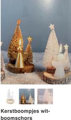 Home Society kerstboompjes wit op schors nieuw, Diversen, Kerst, Ophalen of Verzenden, Zo goed als nieuw