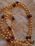 Antieke parelketting met robijnen tussen kralen, Ophalen of Verzenden